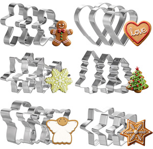Ensemble de découpoirs à biscuits de Noël - 18 pièces de différentes tailles en acier inoxydable, moules à biscuits de Noël, découpoirs à biscuits de Noël - Product Image 1