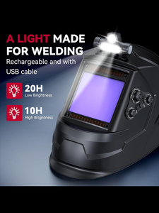 Auto Darkening Welding Helmet, <b>Window</b> 100X93MM <b>Light</b> Blocking, True Color Solar Powered Welding Hood - Product Image 4