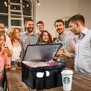 Bolsas Térmicas Extra Grandes para Comestibles, Bolsas Refrigerantes para Catering, Bolsa Térmica para Entrega de Alimentos con 4 Portavasos - Product Image 2