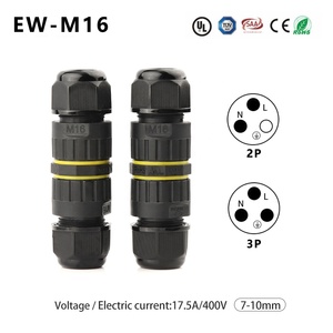 2 Pin 3 Pin Nhựa Điện Tử Dây Nối Waterproof Power Cable Nối 3pin M16 IP68 Nối Chống Thấm Nước - Product Image 2