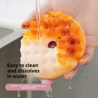 Éponge à vaisselle magique en forme de beignet, tampon à récurer, chiffon en pulpe de bois pour le nettoyage de la cuisine, brosse à vaisselle, épurateur de casseroles