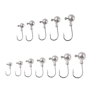 Hameçons à tête plombée, différentes tailles, de 1 à 14 grammes, accessoires pour pêche en eau douce, appâts souples, design à rainures en forme de sang - Product Image 1