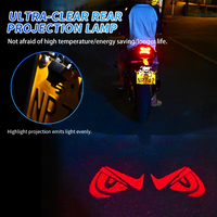 Clignotant universel pour moto RGB Light Devil Eye Projector + feu arrière stroboscopique + lampe témoin au sol + éclairage de plaque d'immatriculation