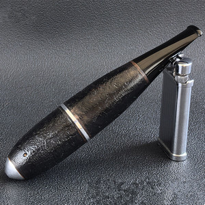 Pipe à fumer Zeppelin Torpedo en bois de bruyère d'Italie, finition laquée 9 mm, portable et coupe-vent, une seule aspiration - Product Image 4