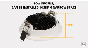 Khu dân cư Vòng nhà ở thay đổi độ sáng đèn <span class=keywords><strong>Led</strong></span> Downlight trần có thể điều chỉnh <span class=keywords><strong>LED</strong></span> downlight 7 Wát ấm trắng DTW nhôm cri90 - Product Image 2