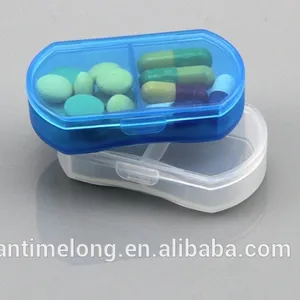 Pequeña portátil kit de 2 rejilla transparente pequeña píldora cápsula kit