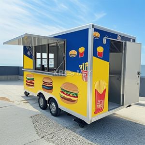 Camions de nourriture mobiles de style américain 2025, avec toit carré, pour la vente de glaces en plein air, avec toilettes et rampes - Product Image 1