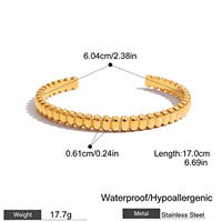 Bracelets superposés en acier inoxydable plaqué or 18 carats pour femmes, accessoires de mode, bijoux, cadeau de fête