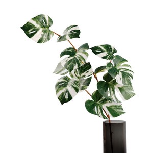 Qihao <b>Artificial</b> Monstera Leaf Plant PVC Indoor Decor High Simulation Green White Leaves Wedding Home Decoration - Product Image 5