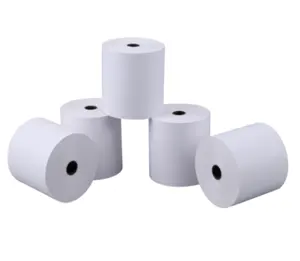 Rolos de papel térmico sem núcleo para impressão em máquina POS, preço de atacado de fábrica, rolos de papel para caixa registradora, série 57 mm