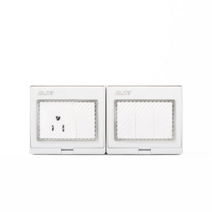 <span class=keywords><strong>Prise</strong></span> électrique extérieure étanche IP55 EAST, 2 interrupteurs 1 <span class=keywords><strong>prise</strong></span>, normes française et britannique, montage apparent pour usage extérieur - Product Image 1