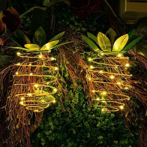 Güneş bahçe ışıkları ananas şekli açık güneş asılı ışık su geçirmez duvar lambası peri güneş çim ışığı zincir asılı dekorlar