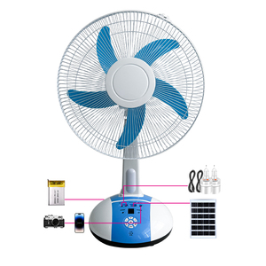 Ventilateur solaire de 16 pouces de bonne qualité avec éclairage LED, sortie USB, rechargeable, certifié CE, avec minuterie pour la maison et la table, modèle TA14 Solar Ac - Product Image 4