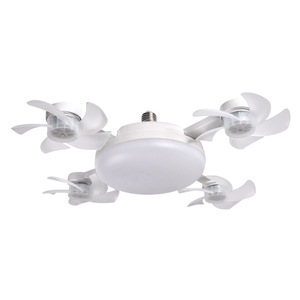 Ventilateur de plafond moderne 50 cm LED pour intérieur, chambre, hôtel, ventilateur de plafond ABS avec lumières, lampe de ventilateur de plafond LED intelligente avec télécommande - Product Image 1