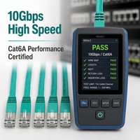Cable de conexión Ethernet plano CAT6A FTP verde de 0.5m, cobre trenzado, RJ45 8P8C, PVC, para prueba de canal