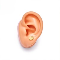 Pendiente de titanio ASTM F136 chapado en oro con forma de gatito, arete dorado para labret, cartílago, tragus, hélix, concha, lóbulo, joyería corporal con pin a presión