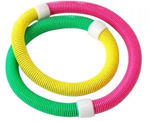 Adult kids indoor outdoor fitness exercise customized color spring hula hoopes with resistance band easy to carry