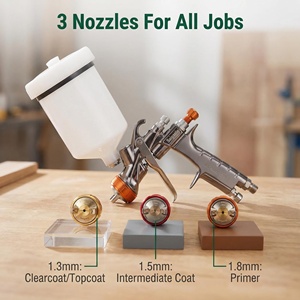 ปืนพ่นสีรถยนต์พร้อมอะแดปเตอร์ถ้วยพลาสติกแบบใช้แล้วทิ้ง PPS, หัวฉีดพ่นละเอียดขนาด 1.3 มม., ชุดปืนพ่นสีรถยนต์แบบป้อนสีด้วยแรงโน้มถ่วง ไม่ต้องทำความสะอาด - Product Image 4