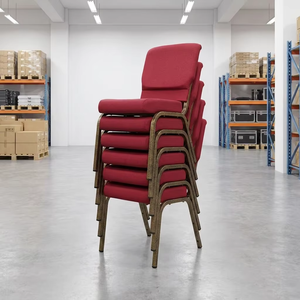 Chaise de cinéma empilable en métal bordeaux, moderne, en tissu, pour théâtre, église, <span class=keywords><strong>salon</strong></span>, hôtel, école, usage commercial – Vente en gros à prix réduit - Product Image 4