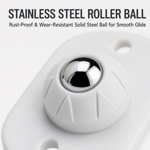Minimalist White Plastic <b>Furniture</b> Caster With Precision Ball Bearing And Brake Plate Mount - Product Image 6