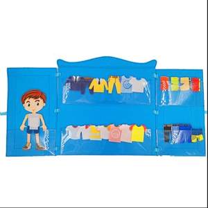 3 anni ragazze e ragazzi armadio in feltro vestire bambola bordo occupato baby <span class=keywords><strong>montessori</strong></span> giocattoli <span class=keywords><strong>giochi</strong></span> educativi fai da te set per bambini - Product Image 1