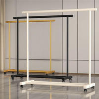 Porte-manteau en métal simple, porte-vêtements vertical pour chambre à coucher, balcon, dortoir mobile, sol domestique, couleur crème, séchoir
