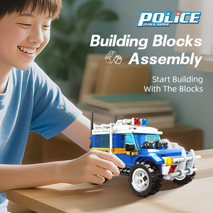 Woma Đồ chơi xe cảnh sát đồ chơi lắp ráp các khối xây dựng thiết lập xe Kit cho cậu bé Xe gạch mô hình trang trí nội thất (15066) - Product Image 4