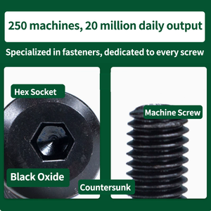 Schwarze Rundkopfschraube mit abgeschrägtem Sechskant-Einsatz, Möbelbolzen, Schwarze Flachkopfschraube, Mechanische Langschraube M6/M8 - Product Image 6