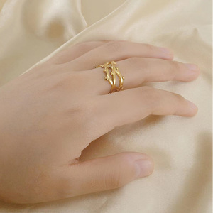 Zogxin Geometric Opening <b>Adjustable</b> <b>Ring</b> Gold Steel Color Women's Fashion Jewelry - Product Image 2