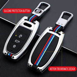Funda Protectora para Llaves de Coche de Aleación de Zinc, Gel de Sílice y TPU, Accesorios para Audi A6L A7 A8L <span class=keywords><strong>A3</strong></span> A5 Q5 S5 S6, Llaveros, Bolsa para Llaves - Product Image 2
