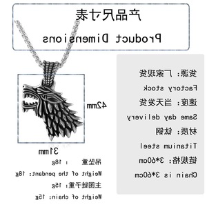 Yunnique – collier tête de loup en acier inoxydable pour hommes, pendentif animal, chaîne, style Hip Hop Punk, accessoire de bijoux tendance - Product Image 2