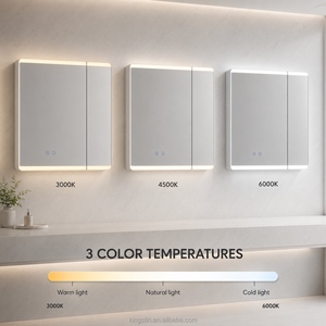 Kingstin Mueble Espejo LED Baño Lujo Personalizable Antivaho Regulable Almacenamiento Ajustable Negro Mate - Product Image 3