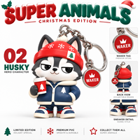 Waker, fabricant depuis plus de 20 ans, porte-clés 3D personnalisés, porte-clés de Noël pour collection, ensemble de porte-clés, figurine, jouet
