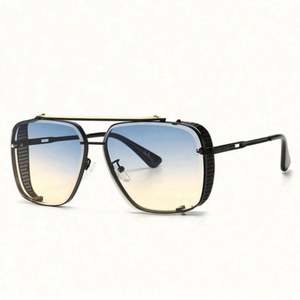 Gafas de Sol Retro Steampunk de Doble Puente, Diseño de Moda 2022, Marca Personalizada Modelo 0318, Serigrafiadas, para Hombre - Product Image 4