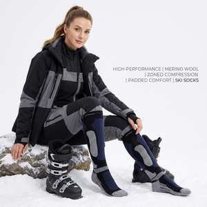 Chaussettes de <span class=keywords><strong>ski</strong></span> populaires unisexes, chaudes pour l'hiver, pour activités de plein air, chauffantes, thermiques, longues, épaisses, en tissu éponge, avec coussinets - Product Image 1