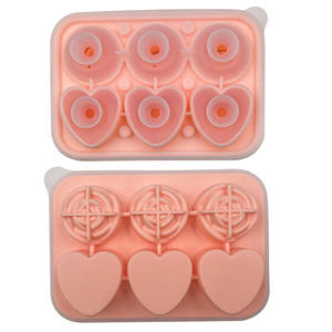 Yongli BG025 ice extra large 6 cavity heart rose 3d shape ice holiday cube tray con coperchio a imbuto trasparente stampo in silicone personalizzato - Product Image 3