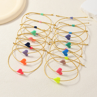 Bracelets d'amitié en macramé Micomacrame originaux, en corde cirée fluorescente et colorée, avec breloque cœur d'amour simple et tendance, bijoux délicats