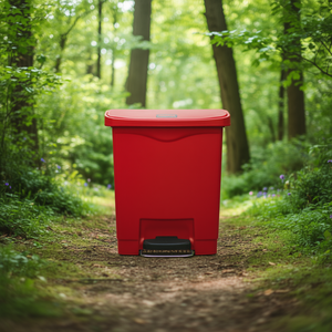 Cestino per Rifiuti con Pedale 30 L Rosso, Pattumiera a Pedale Frontale - Product Image 3