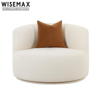 WISEMAX FURNITURE Fauteuil d'appoint moderne et simple en tissu Teddy blanc pour hôtel, bureau, café, studio, villa