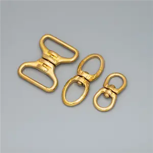 DWDP-HB24B-4 100% Solid Brass Eye to Eye Swivel Rings Dog Chain Double end swivel eye rotating connector for leather craft belt