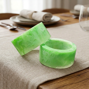 Anillos de Servilleta de Resina de Primera Calidad, Decoración para Recepción de Bodas, Anillos de Mesa para Fiestas Formales, Juego de Piezas de Lujo - Product Image 1