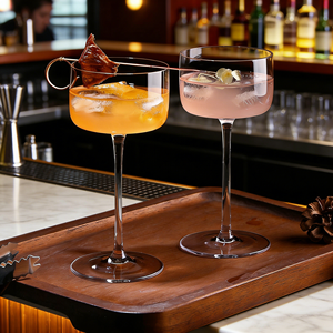 Copa de Cóctel de Cristal Hecha a Mano para <span class=keywords><strong>Martini</strong></span>, Vino Espumoso y Vino de Frutas - Diseño Moderno y Minimalista Específico para Bares - Product Image 5