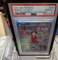 ONE PIECES Versión Estadounidense, Colaboración de Luffy con Basketball, PSA 10 GEM MT 2026, Exclusivo del Evento US VOYAGE, P-055 Monkey D. Paper 14+