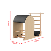 Ensemble professionnel ProReach Pilates en cinq pièces : Lit de Pilates, Reformer, Cadillac, Wunda Chair, Ladder Barrel, en bois massif, réglable et durable
