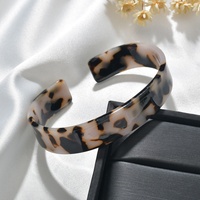 Nouveau bracelet manchette Jachon en acétate écaille de tortue, bracelets en acrylique, bracelet en celluloid imprimé léopard, accessoires de mode pour femmes