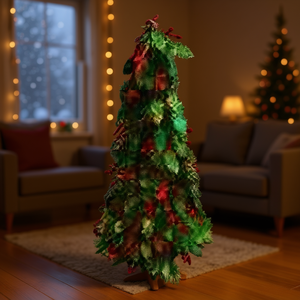 HOMEEA Artificial Christmas Tree 48cm Pine With Berries Bendable Branch Indoor Standing Decorative Tree - Product Image 2