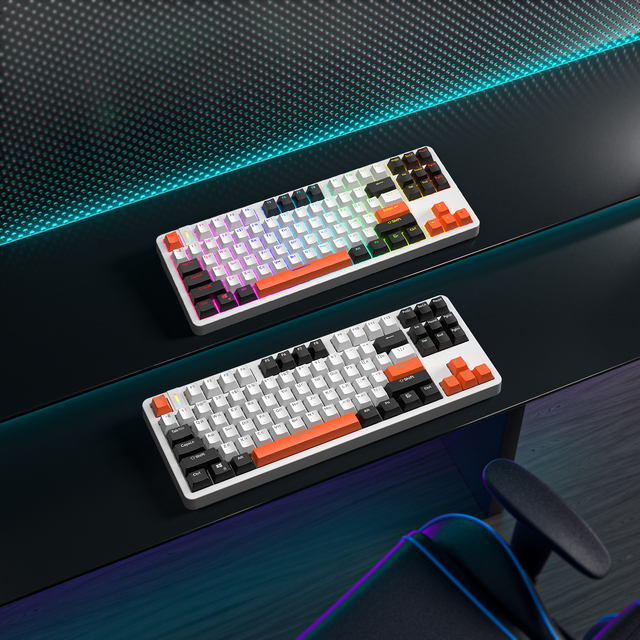 Fashion 87 Key Mechanical Keyboard 75% 80% RGB LED Backlit Keyboard Teclado Gamer Wired Ergonomic Mini Game Keyboard