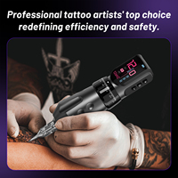 Stylo de tatouage sans fil avec moteur sans noyau à course réglable et aiguilles jetables pour maquillage permanent