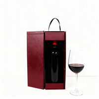 Boîte cadeau en carton rigide pliable magnétique pour vin rouge, emballage de luxe pour vin, verre et boîte avec logo