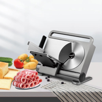 Nouvelle trancheuse à viande électrique semi-automatique commerciale pliable, lame en acier inoxydable, épaisseur réglable, lame amovible, portable